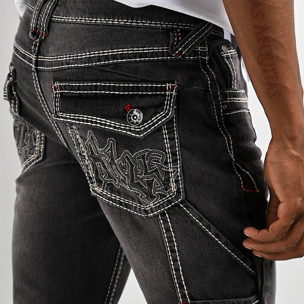 Ninth Hall Signal Black Denim Stacked Flare Jeans Size 32